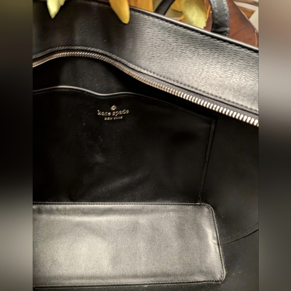 Kate Spade Tote & Cosmetic Bag Set in Black with White Polka Dots - Picture 5 of 16